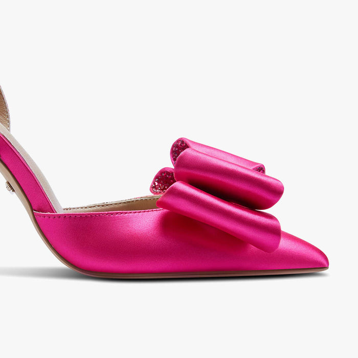 ELYSIA - pink satin bow slingback