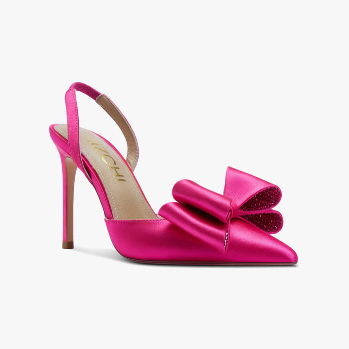 ELYSIA - pink satin bow slingback