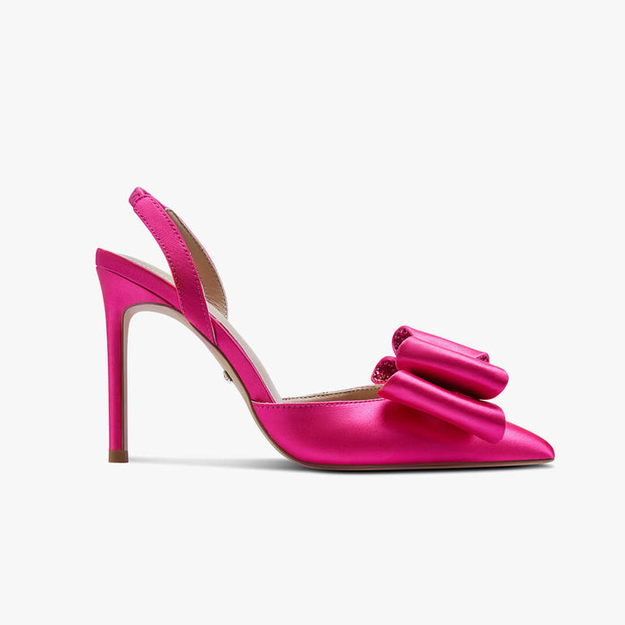 ELYSIA - pink satin bow slingback