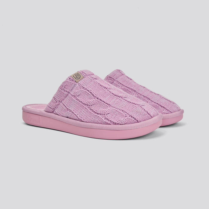 Brunch Essential slipper in Mauve cable knit, main product image