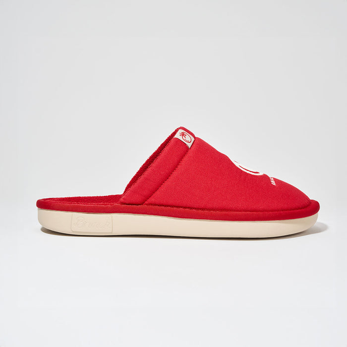 Brunch Essential AWF slipper in Tomato Red canvas, product view 4