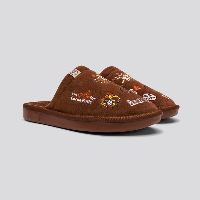Brunch Essential Cocoa Puffs™ slipper in Chocolate Milk suede, main product image