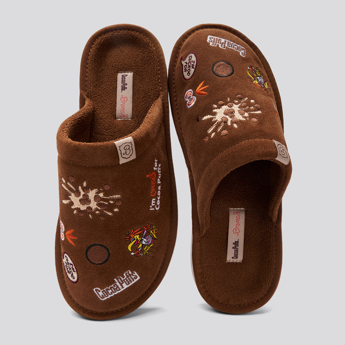 Brunch Essential Cocoa Puffs™ slipper in Chocolate Milk suede, product view 4