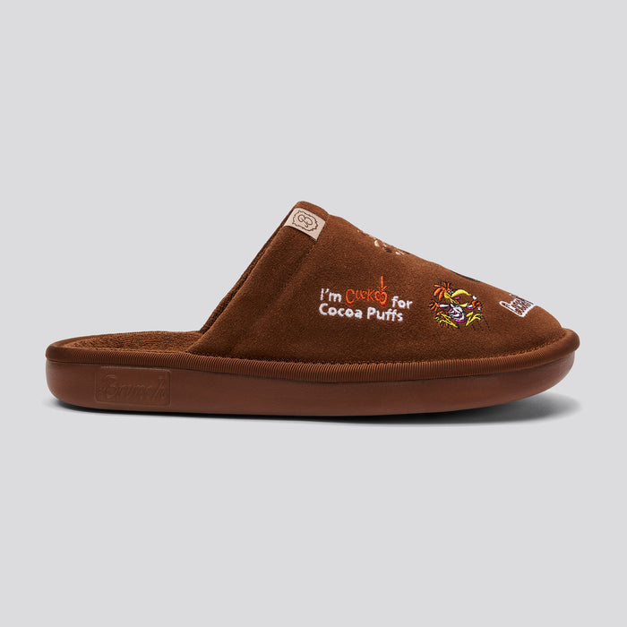 Brunch Essential Cocoa Puffs™ slipper in Chocolate Milk suede, product view 5