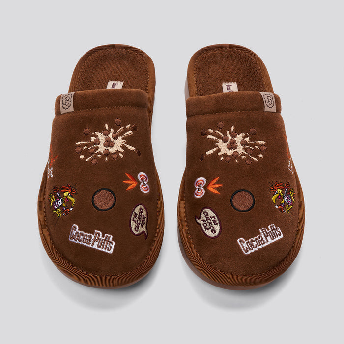 Brunch Essential Cocoa Puffs™ slipper in Chocolate Milk suede, product view 6