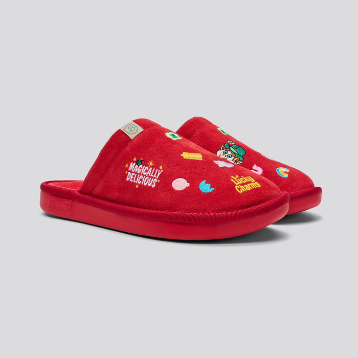 Brunch Essential Lucky Charms™ slipper in Lucky Red suede, main product image