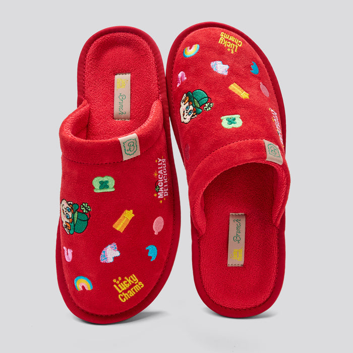 Brunch Essential Lucky Charms™ slipper in Lucky Red suede, product view 5