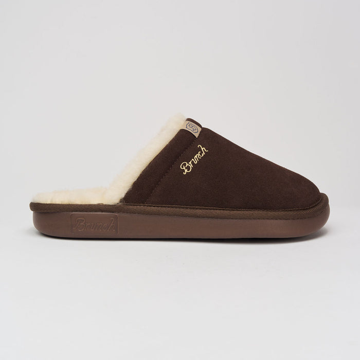 Brunch Essential Shearling slipper in Brown suede, product view 5