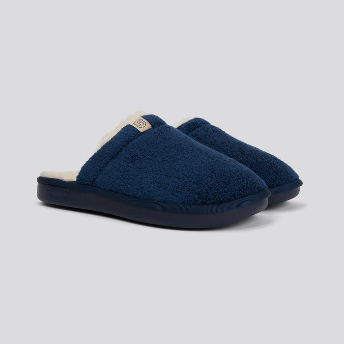 Brunch Essential Shearling slipper in Navy terry, main product image