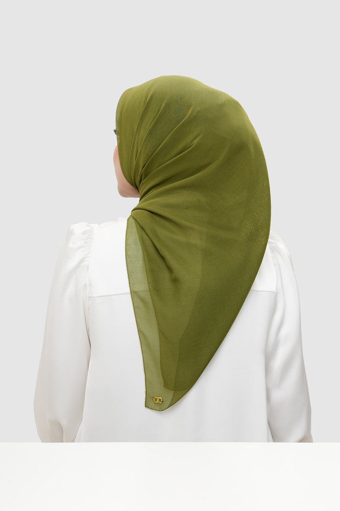 everyday scarf in avocado by buttonscarves back view