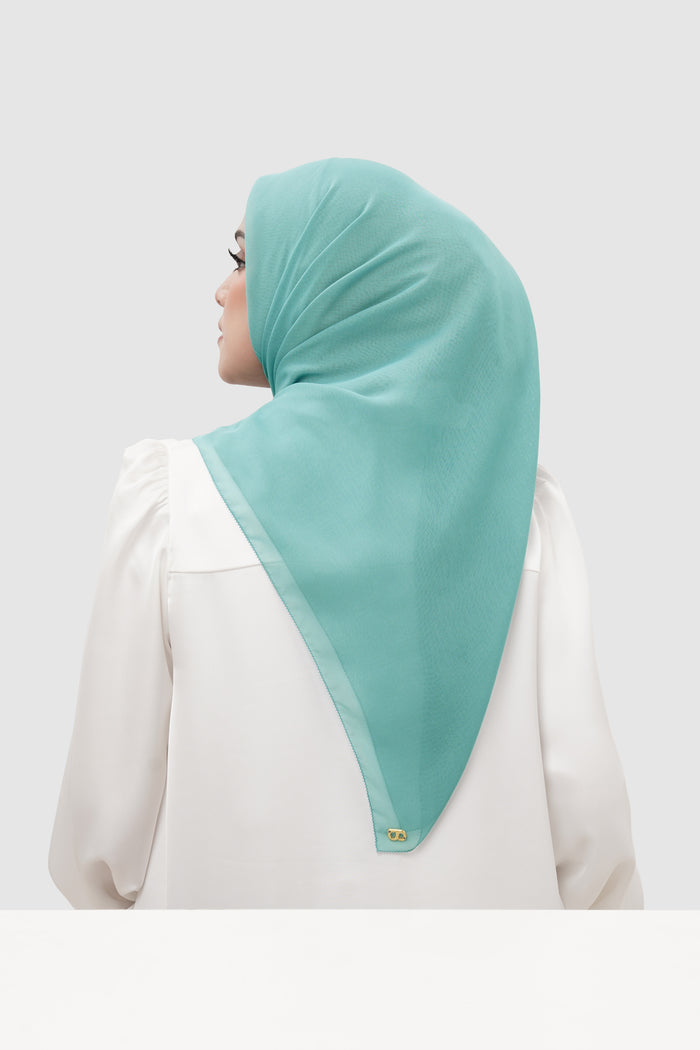everyday scarf in cameo blue by buttonscarves back view