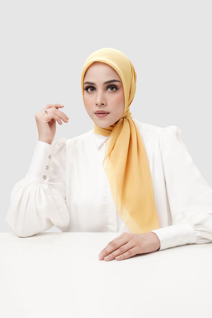 everyday scarf in curry by buttonscarves front view