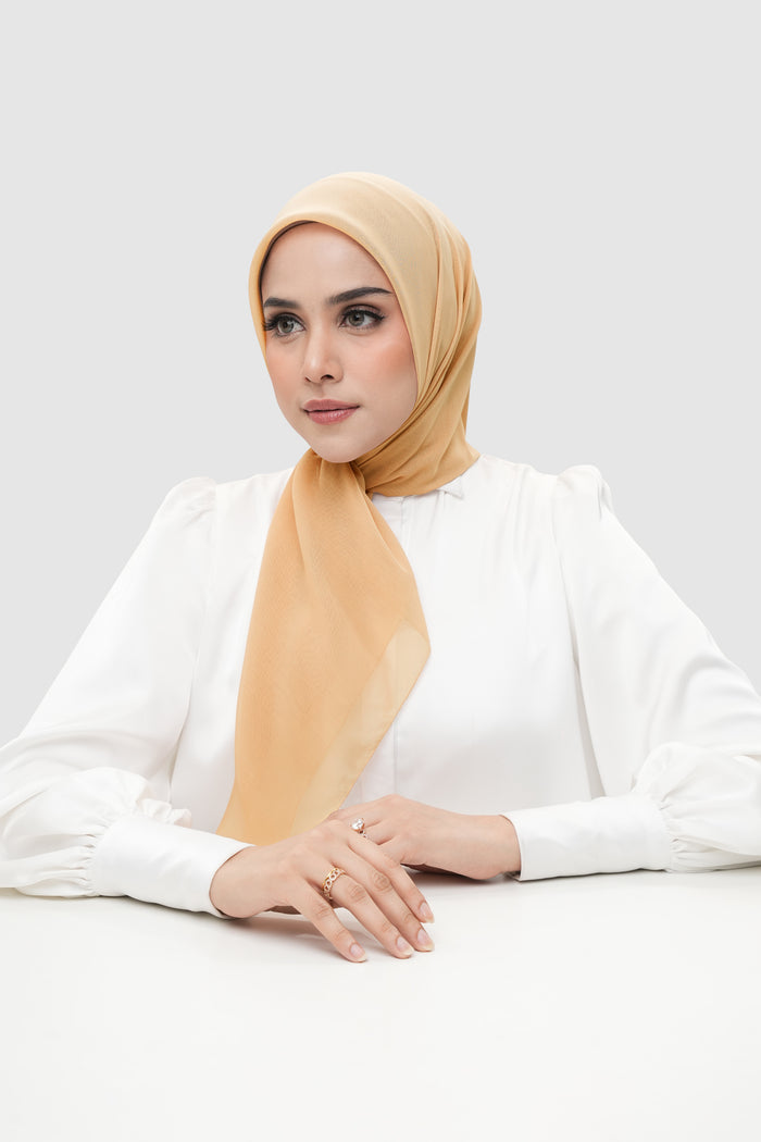 everyday scarf in hazelnut by buttonscarves front view