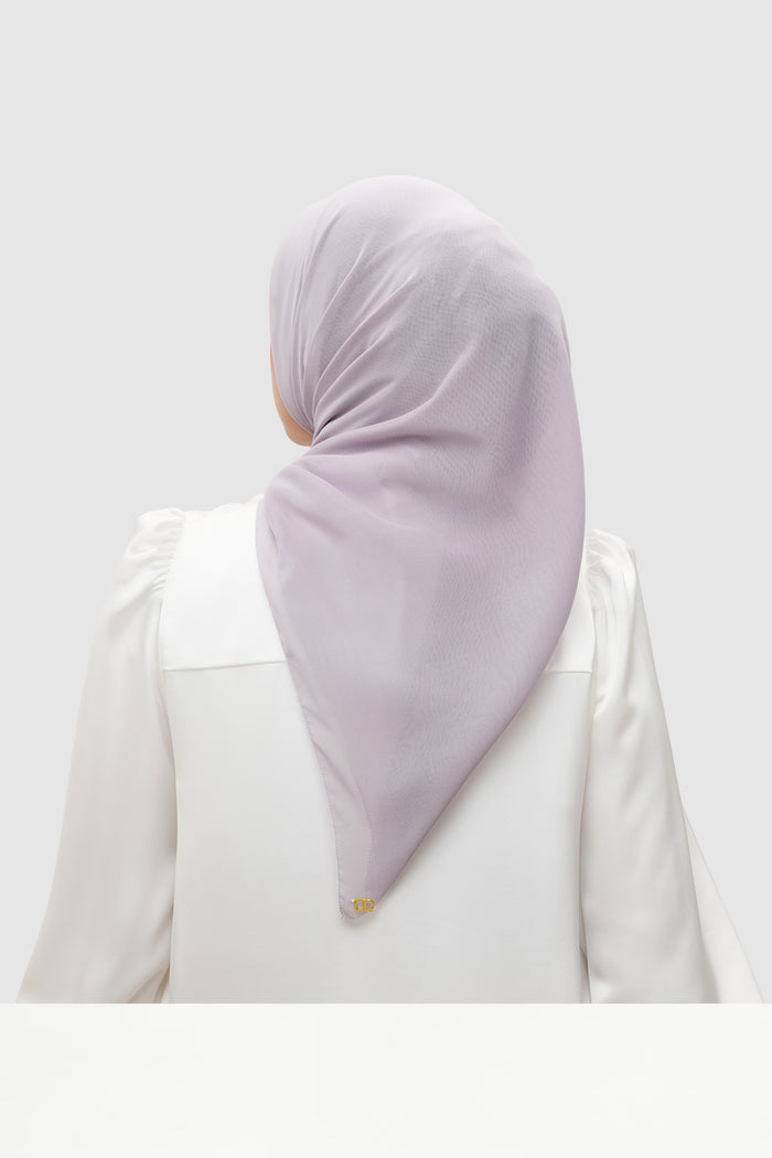 everyday scarf in misty lilac by buttonscarves back view