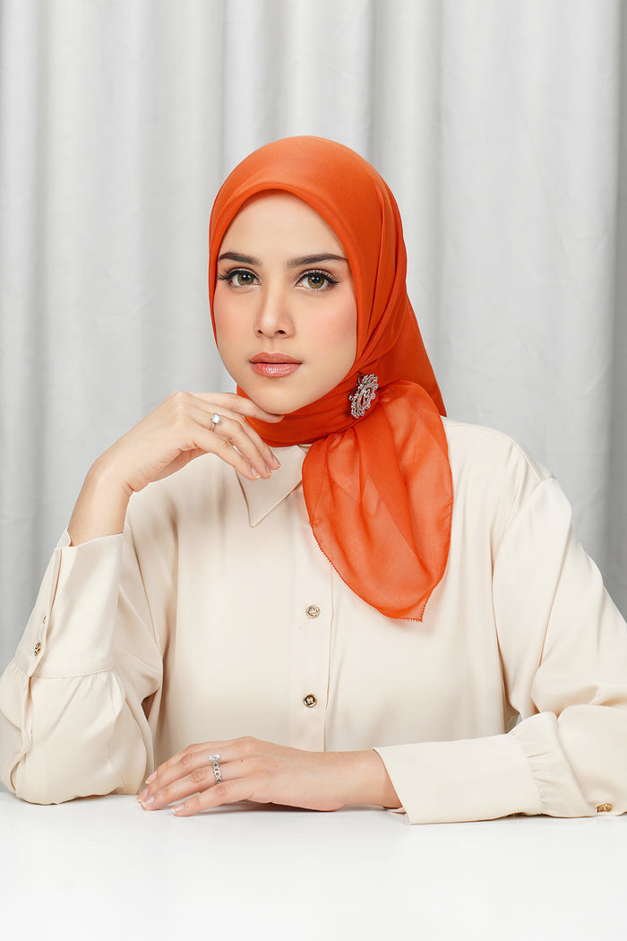 everyday scarf in red clay by buttonscarves