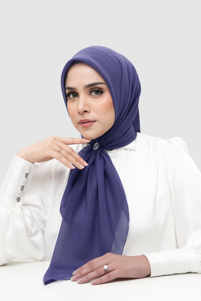 everyday scarf in skipper blue by buttonscarves front view