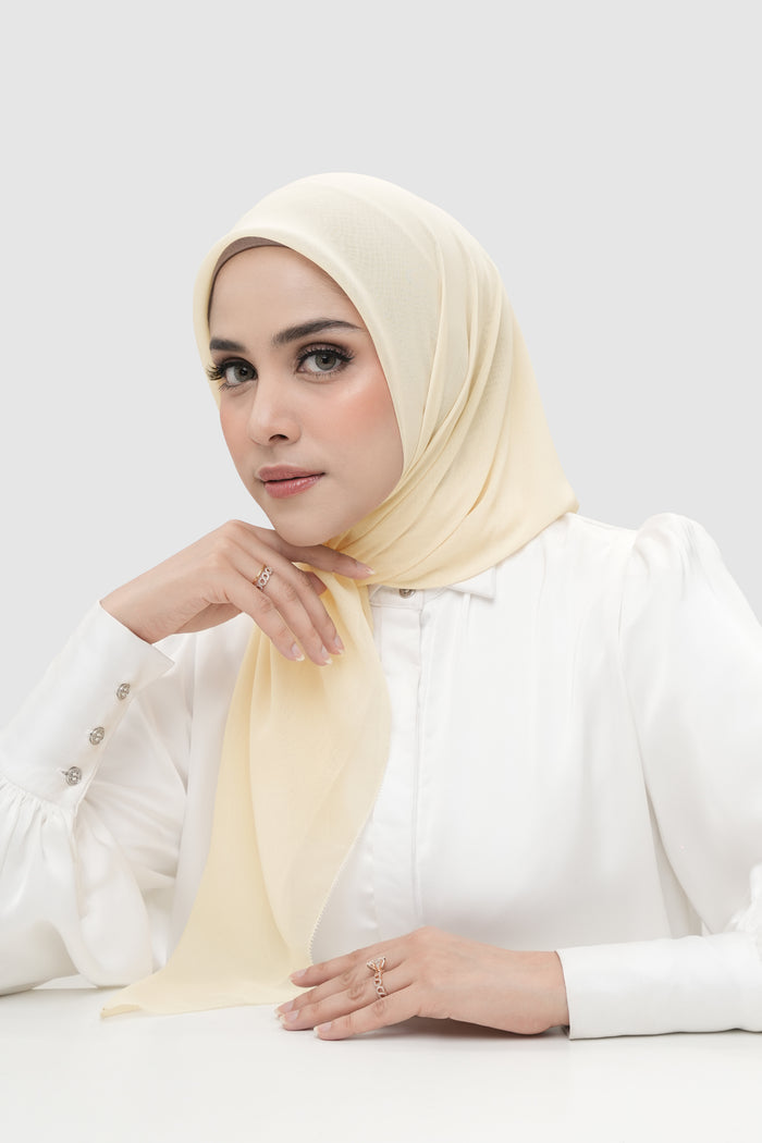 everyday scarf in vanilla by buttonscarves front view