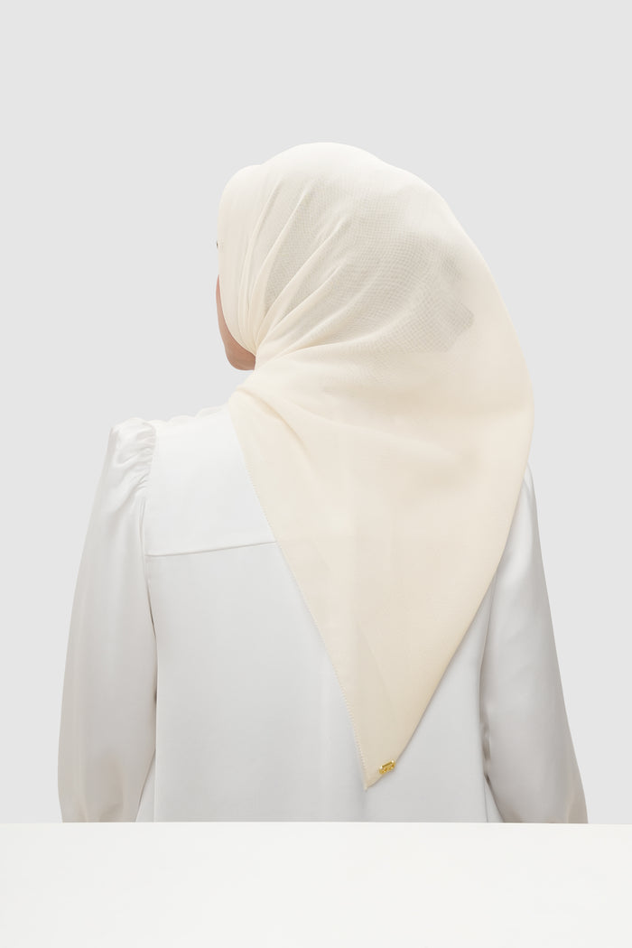 everyday scarf in whisper white by buttonscarves back view
