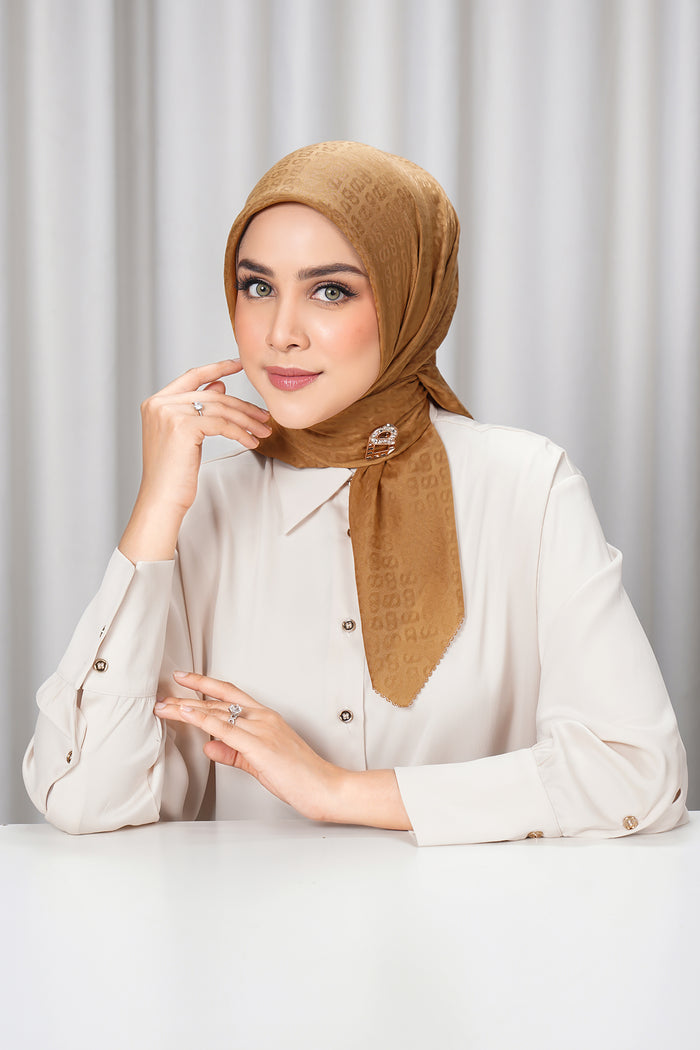 everyday tapi embossed 2.0 scarf in brown sugar by buttonscarves