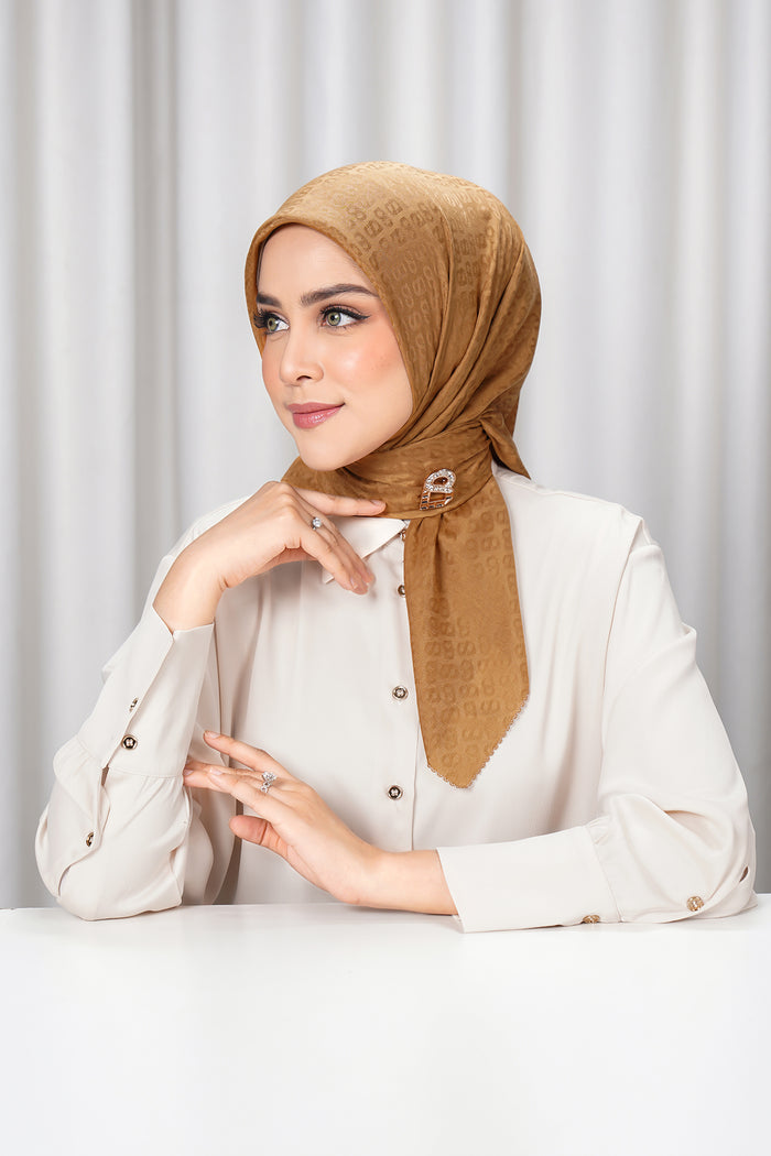 everyday tapi embossed 2.0 scarf in brown sugar by buttonscarves