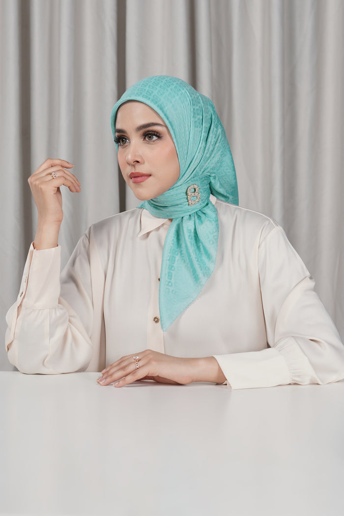 everyday tapis embossed 2.0 scarf in marine blue by buttonscarves