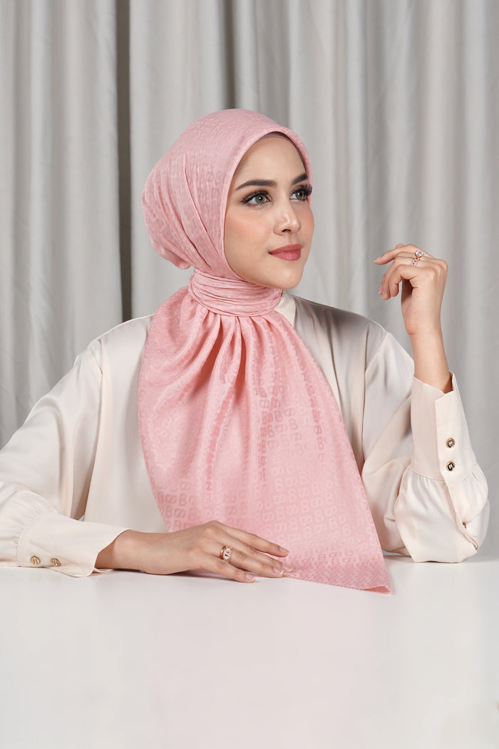 everyday tapis embossed 2.0 scarf in mellow rose by buttonscarves side view