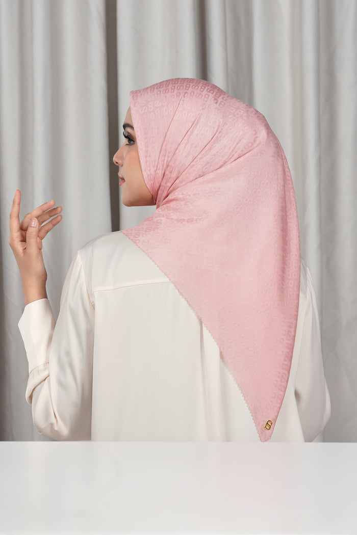 everyday tapis embossed 2.0 scarf in mellow rose by buttonscarves back view