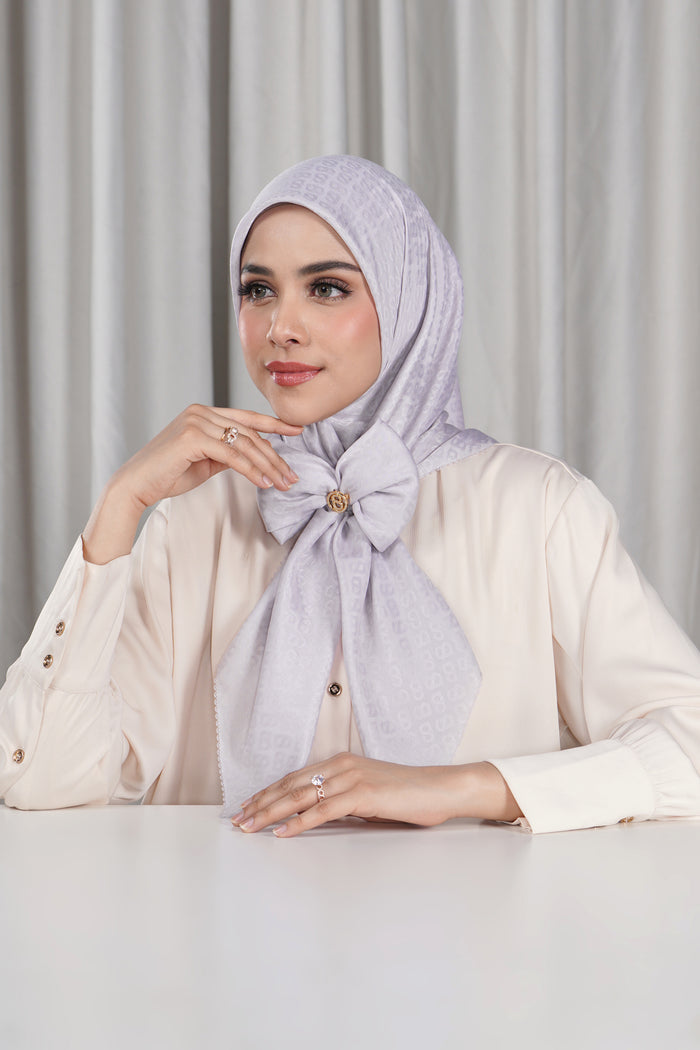 everyday tapis embossed 2.0 scarf in misty lilac by buttonscarves front view