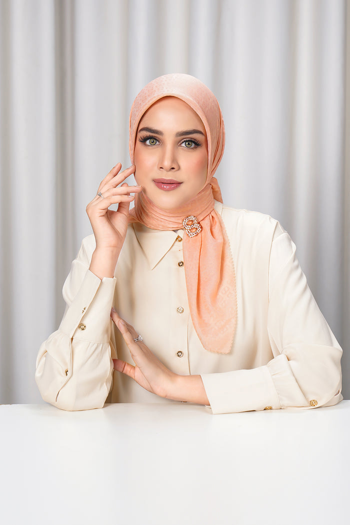 everyday tapis embossed 2.0 scarf in tropical peach by buttonscarves