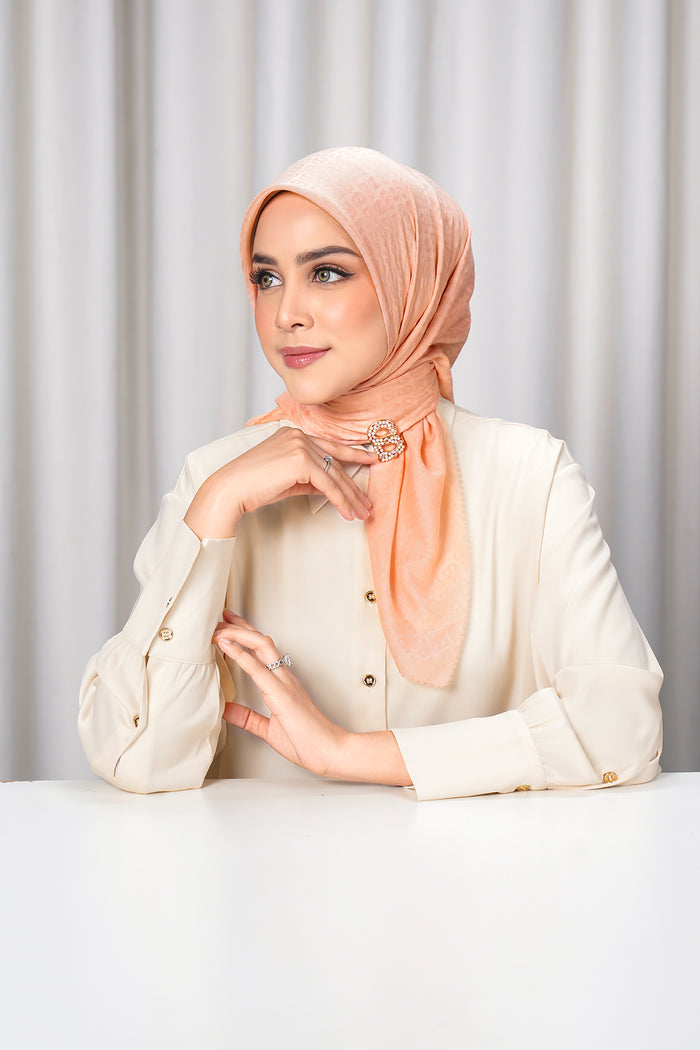 everyday tapis embossed 2.0 scarf in tropical peach by buttonscarves
