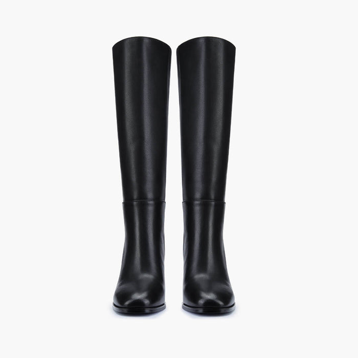 EVIE - black leather knee boots
