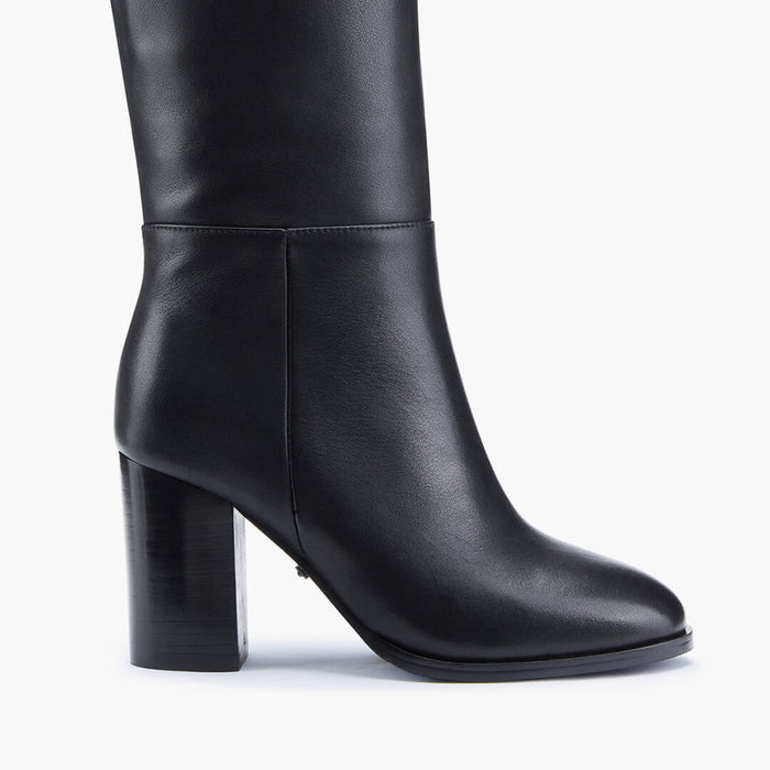 EVIE - black leather knee boots