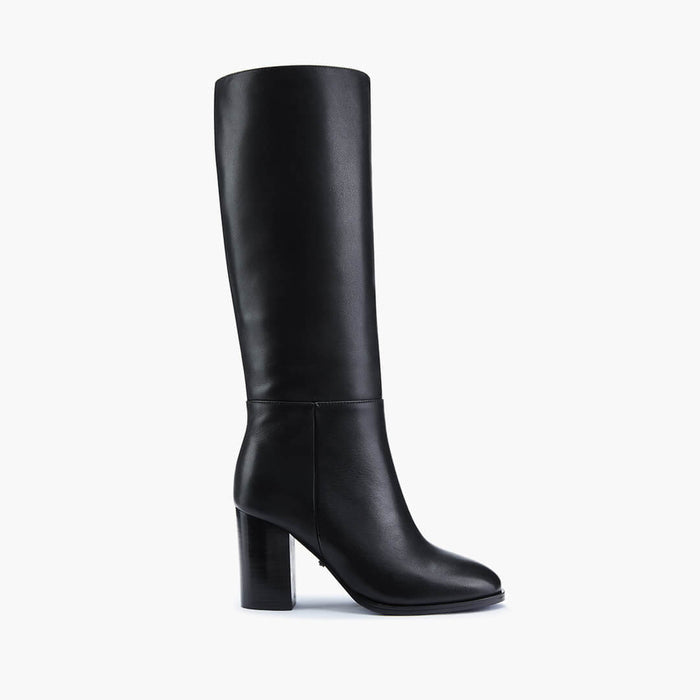 EVIE - black leather knee boots