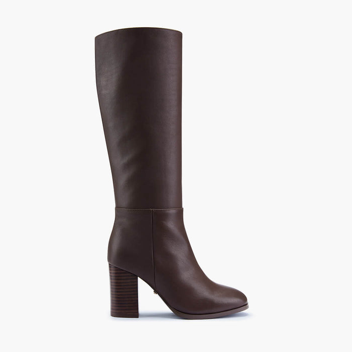 EVIE - brown leather knee boots