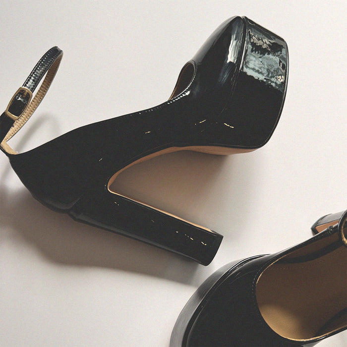 FABB - black patent high platform