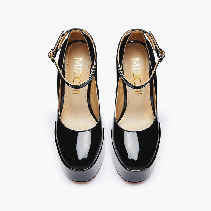 FABB - black patent high platform
