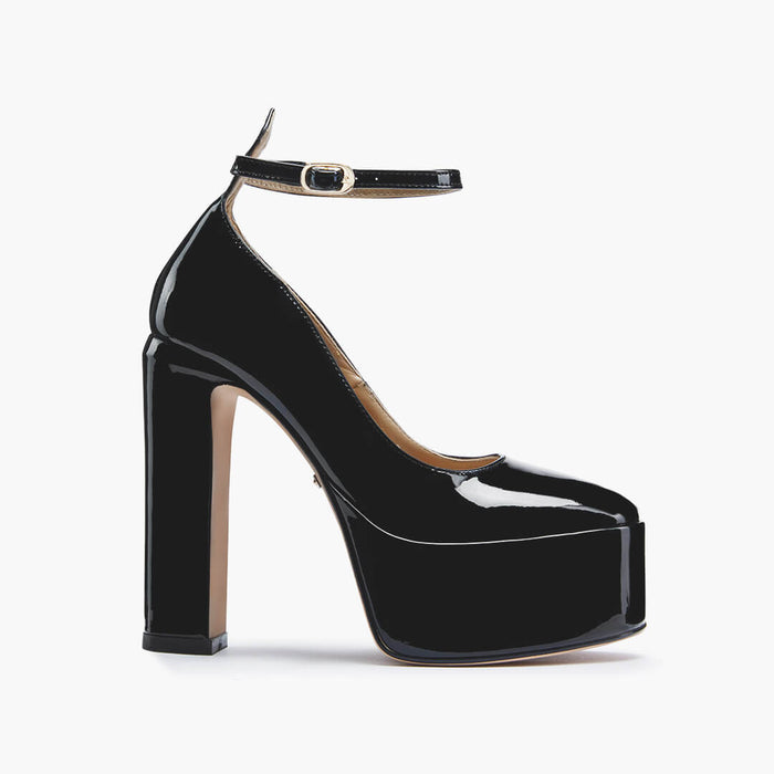 FABB - black patent high platform