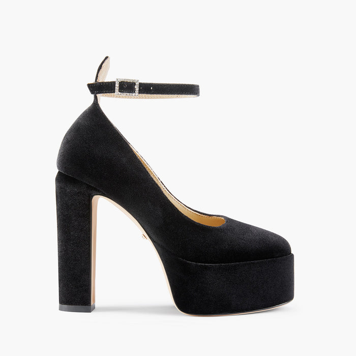 FABB - black velvet high platform