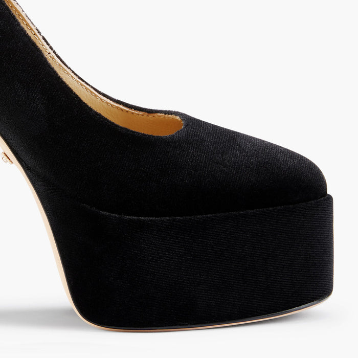 FABB - black velvet high platform