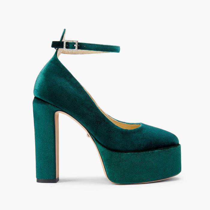 FABB - green velvet high platform