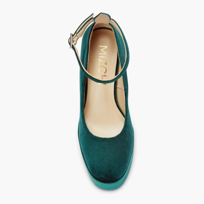 FABB - green velvet high platform