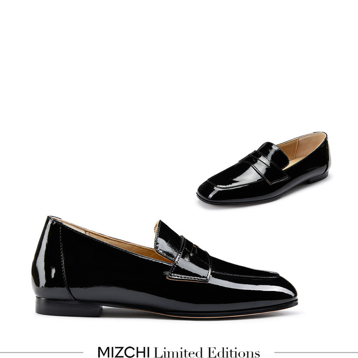 Farrah Black - Leather Loafers