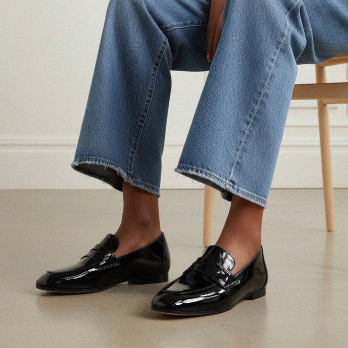 Farrah Black - Leather Loafers