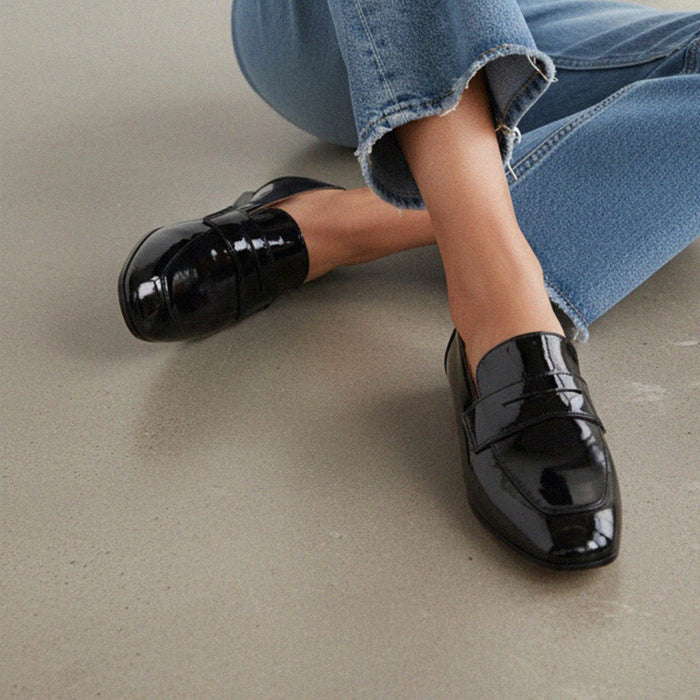 Farrah Black - Leather Loafers