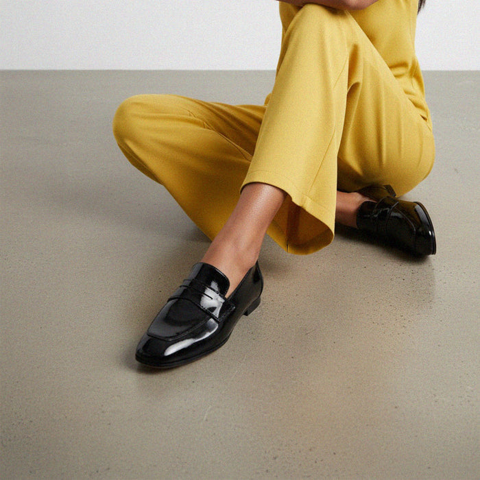 Farrah Black - Leather Loafers