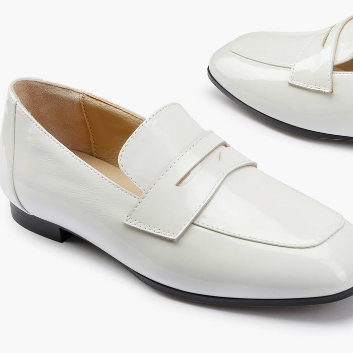 Farrah White - Leather Loafers