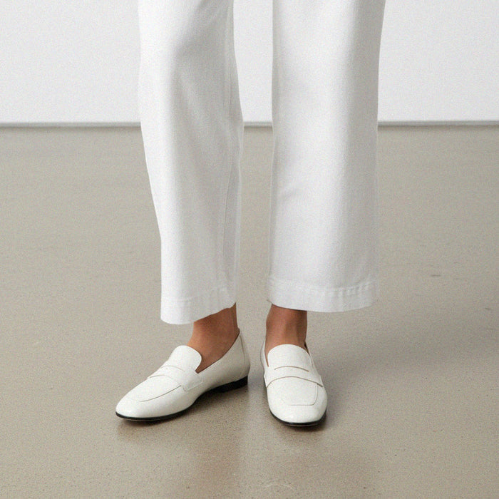 Farrah White - Leather Loafers