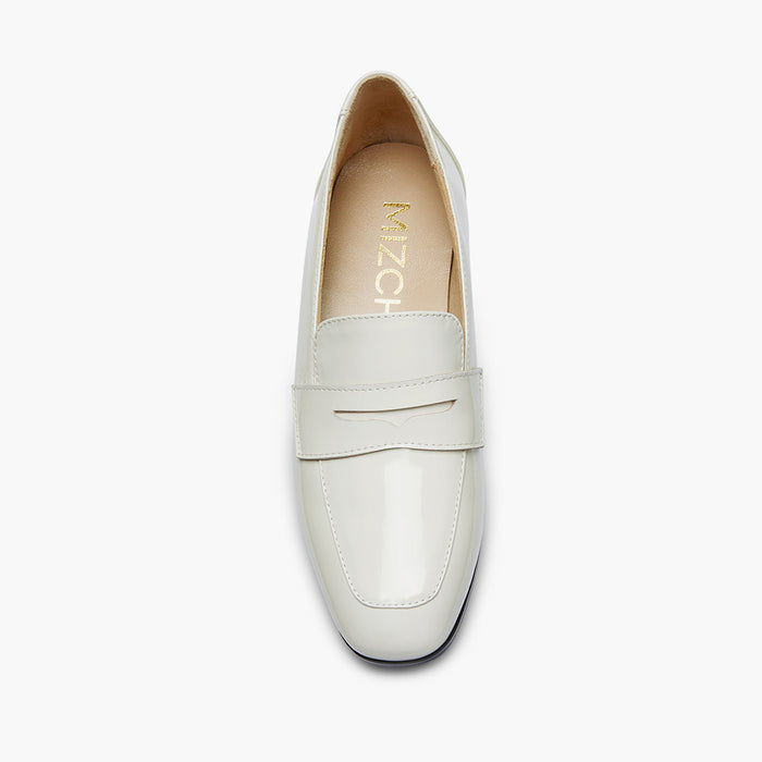 Farrah White - Leather Loafers