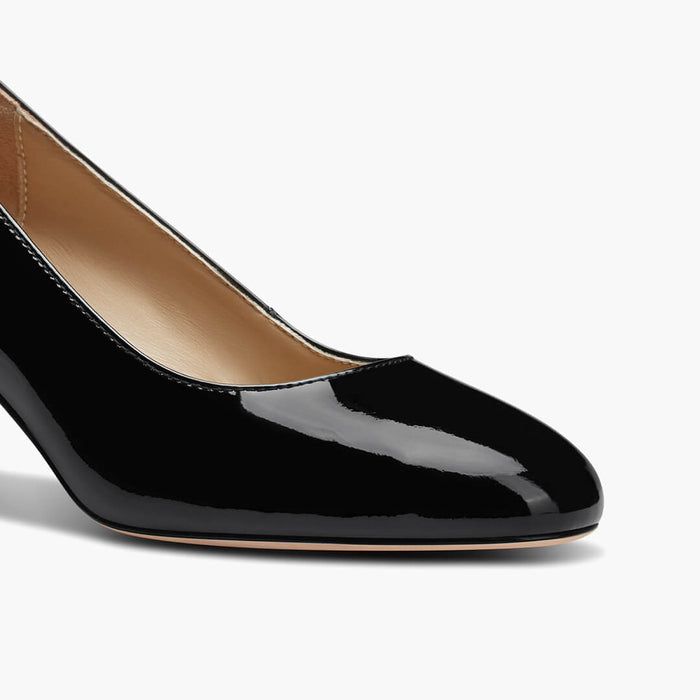 FIONA - black patent chunky heel pump*