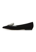 A stylish pair of black Camila ballerinas for women with a flat sole, perfect as versatile ballet flats or women's flats.